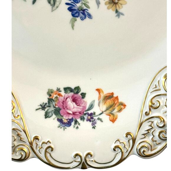 J L Menau Graf Von Henneberg Porzellan Hand Enameled Serving Charger Plate Dish - Picture 3 of 6